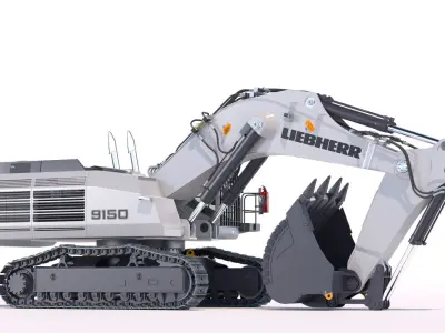 Mining Excavator Liebherr R9150 3D model