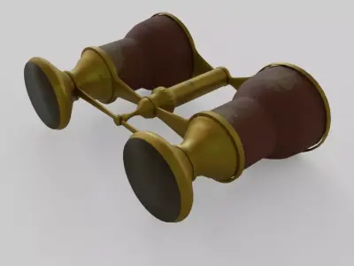 Binoculars vintage Low-poly 3D model