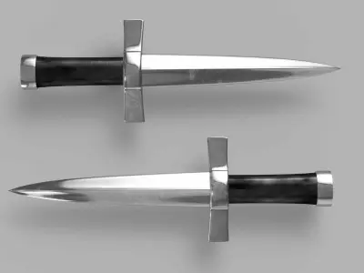 3D Medieval Dagger Low-poly 3D model