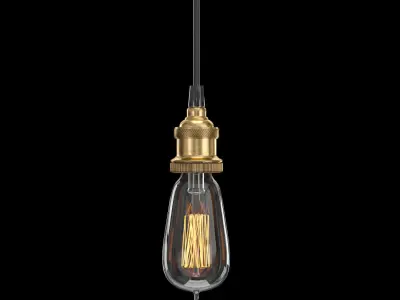 FACTORY FILAMENT BARE BULB PENDANT 3D model
