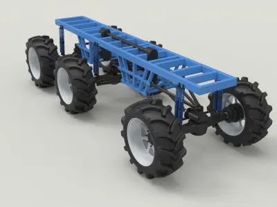 Chassis 6x6 for Mud truck 3D model