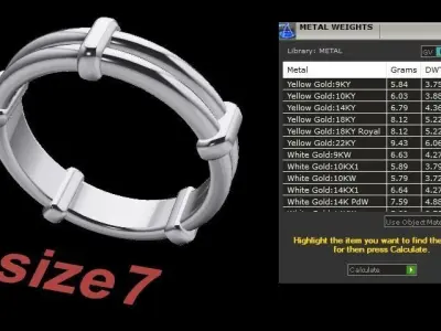 Rope Style Fashion Band Ring Size7 3D print model