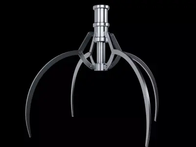 Metal realistic Claw with RIG 3D model