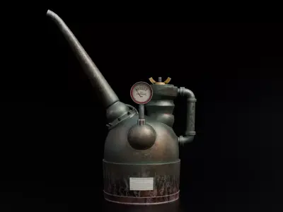 Vintage oil boiler Free low-poly 3D model