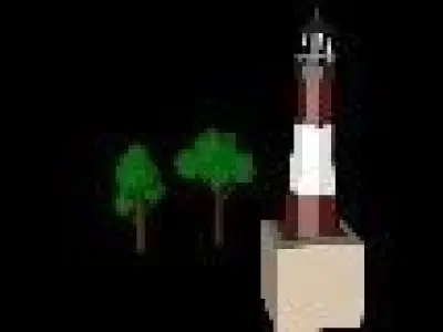 Lighthouse and trees Free 3D model