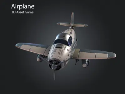 Airplane Low-poly 3D model 4