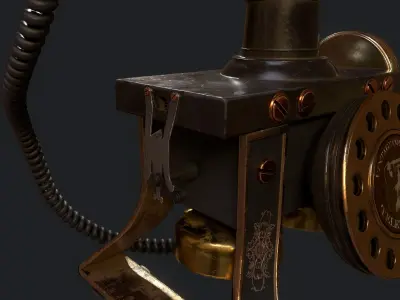 Vintage telephone Low-poly 3D model buy