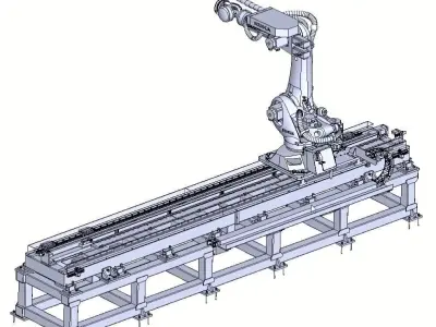 Robot Rail Track 7th Axis Linear Slide for KUKA FANUC all Robots 3D model