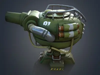 Teapot Turret  Low-poly 3D model