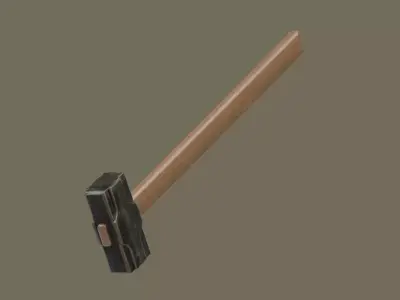 Sledgehammer PBR hammer Low-poly 3D model