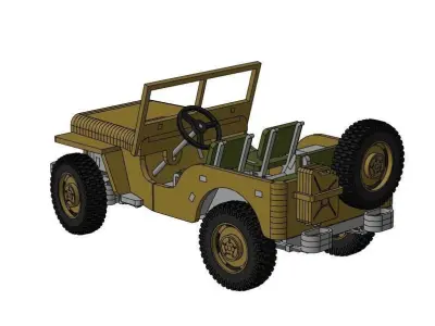 Willys MB in 16 scale for CNC Laser cut 3D print model