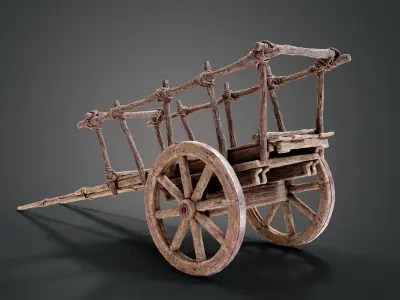 Medieval cart Low-poly 3D model purchase