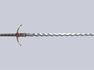 Flamberge Low-poly 3D model
