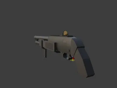 LowPoly ShotGun gun Low-poly 3D model