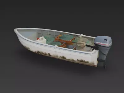 Small Artisanal Fishing Panga Boat 3D Model Low-poly 3D model
