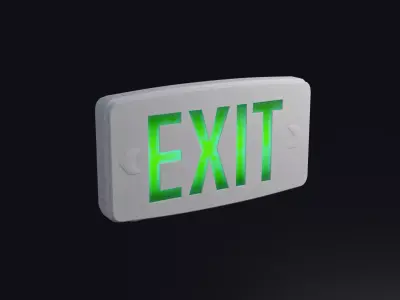 Exit Sign 4K and 2K Low-poly 3D model