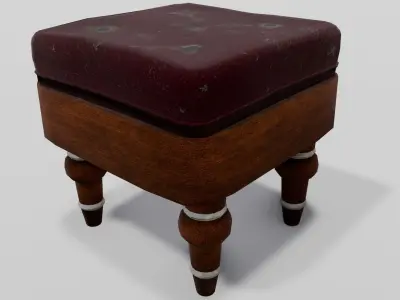 Stool Chair 3D Model Low-poly 3D model