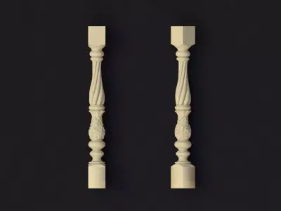 baluster ornate pillar 3D model