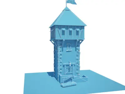 Medieval Building 06 Defence Tower Low-poly 3D model