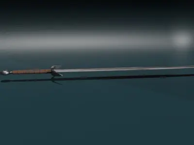 game ready low poly sword Free low-poly 3D model