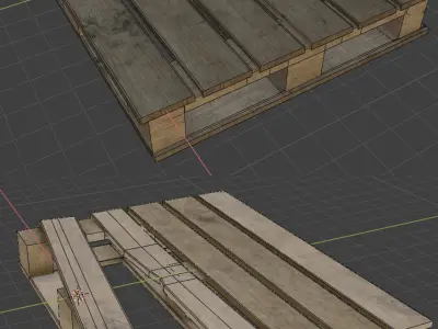 Pallets wooden pallet Low-poly 3D model