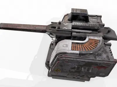 sci fi cannon  Low-poly 3D model
