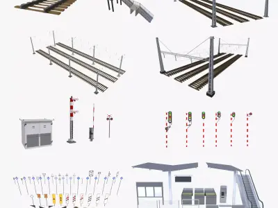 Railway Elements Pack 3D model