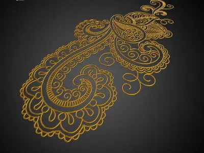 Floral Ornament Pattern 05 Free 3D model