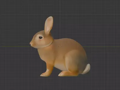 Rabbit 3D scan print Low-poly 3D model