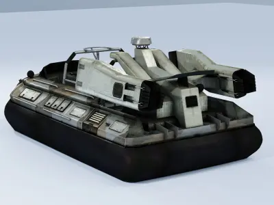 Hovercraft amphibious vehicle Low-poly 3D model