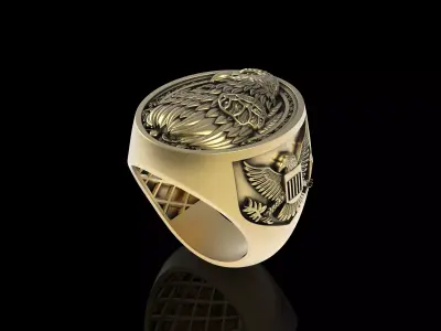 Eagle Signet Ring 3D print model