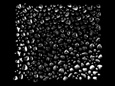 Liquid droplets bundle - Seamless patch of water drops 3D model purchase