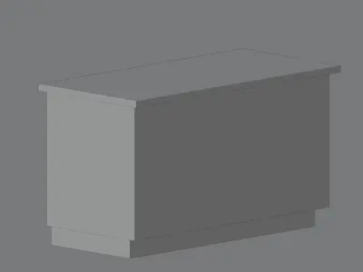 Industril Counter Bar Low-poly 3D model
