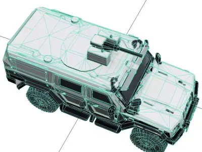 Iveco LMV Armored Vehicle Low Poly Tactical Military Model Low-poly 3D model