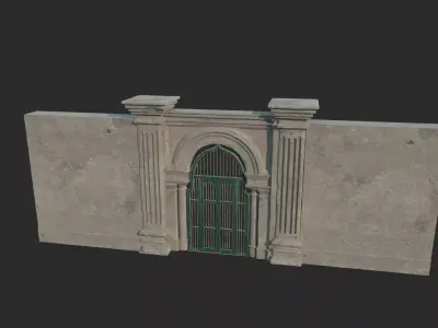Classical style building s iron gate 3D model
