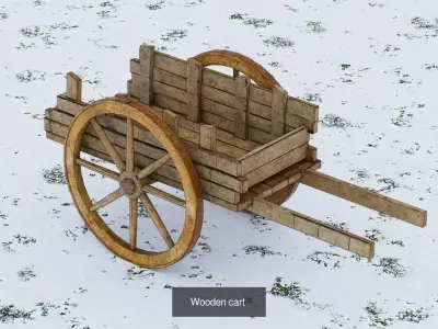 Wooden Carts 3D Model Pack