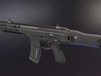 Hk433 Assault Rifle Low-poly 3D model purchase