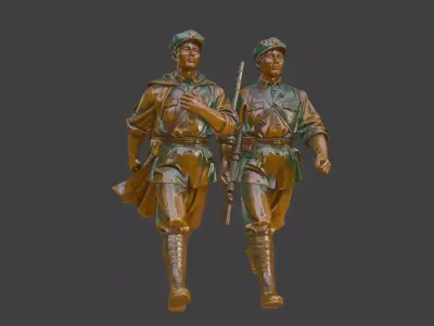 Military sculpture warrior  military battle war hero  soldier 3D print model 12