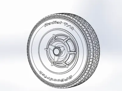 Wheels 14inch for Dodge Charger 1966 scale model 3D print model
