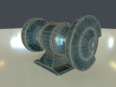 Rigged Benchgrinder Low-poly 3D model