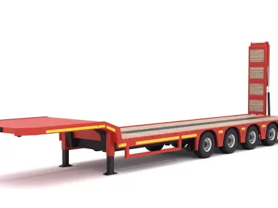 LowBoy Trailer 3D model Textured