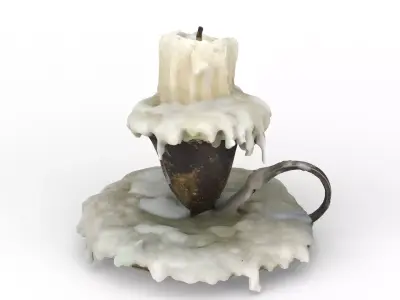 Candleholder medieval Low-poly 3D model