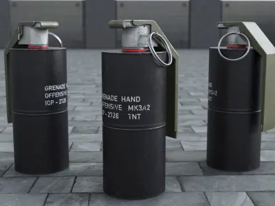 Hand Grenade v4 Low-poly 3D model