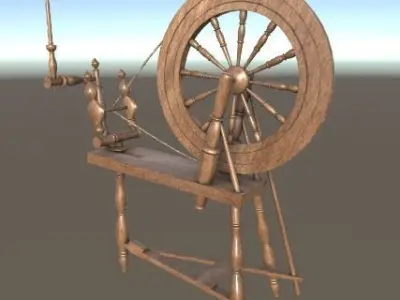SpinningWheel spinning wheel Low-poly 3D model