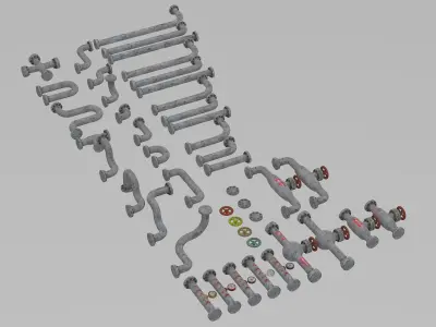 industrial piping 3D model