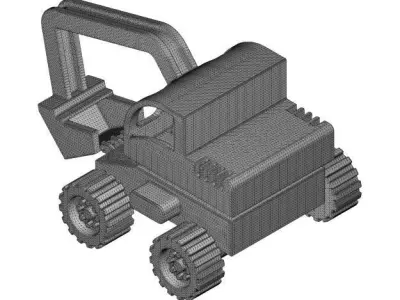 Transparent Excavator Toy 3D model
