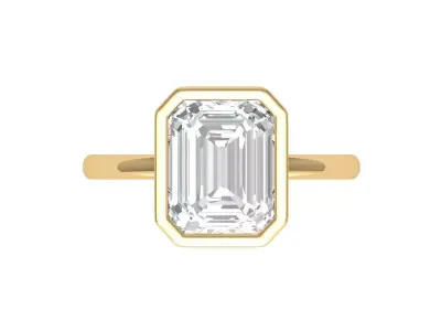 Emerald Solitaire Bazel Ring 3D print model