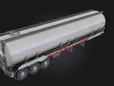 Tanker Trailer  Industrial Liquid Transport  3D model