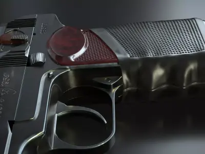 Stechkin Automatic Pistol - APS Low-poly 3D model Low-poly 3D model