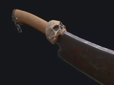 Butcher cleaver  Low-poly 3D model